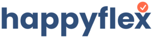 HappyFlex logo blauw onderwijs uitzendbureau